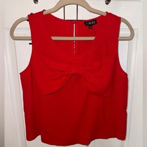 Timing Women’s Red Bow Accent Blouse